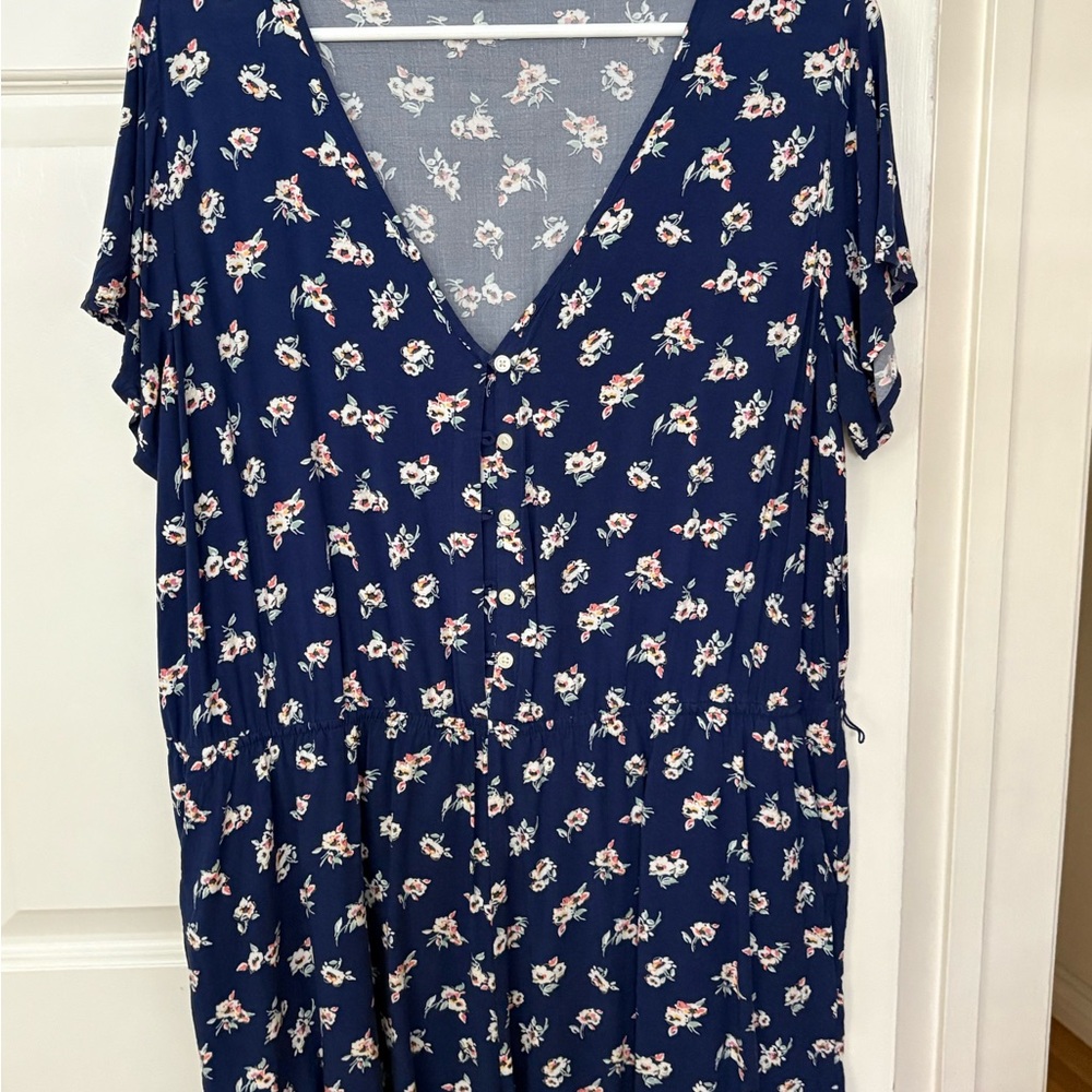 Women’s GAP Floral Short Romper Navy Blue